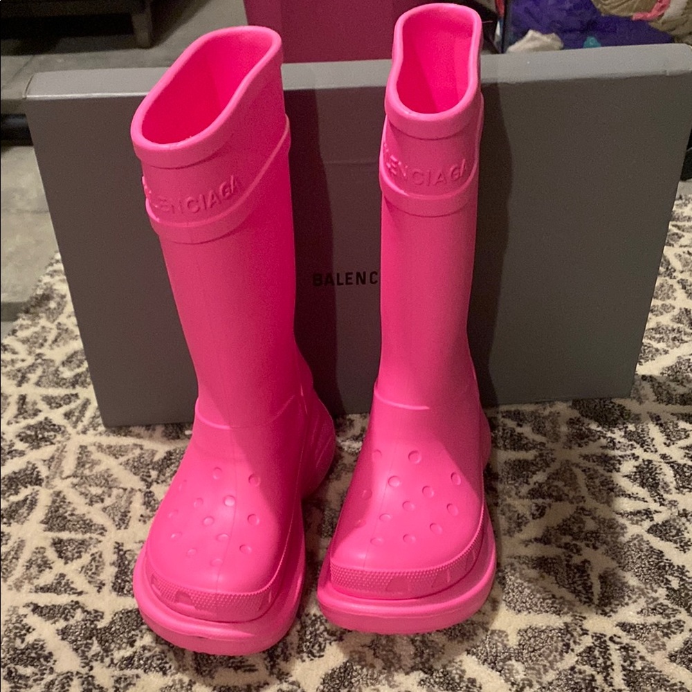 Balenciaga Pink Rain Boots